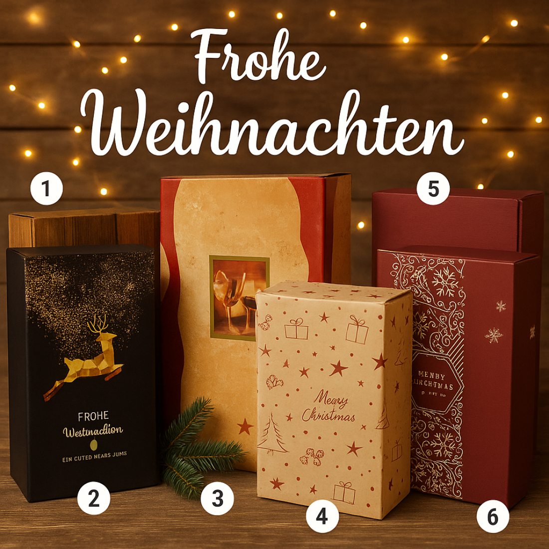 Geschenkkartons inkl. Weihnachtlicher Versandkarton